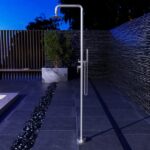 Douche extérieure monocommande série Florida en acier inoxydable