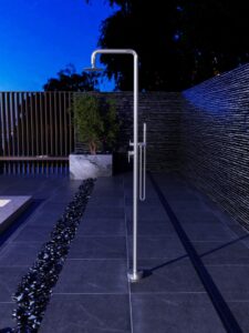 Douche extérieure monocommande série Florida en acier inoxydable