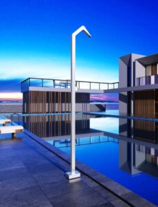 Douche extérieure monobloc en acier inoxydable série Niagara